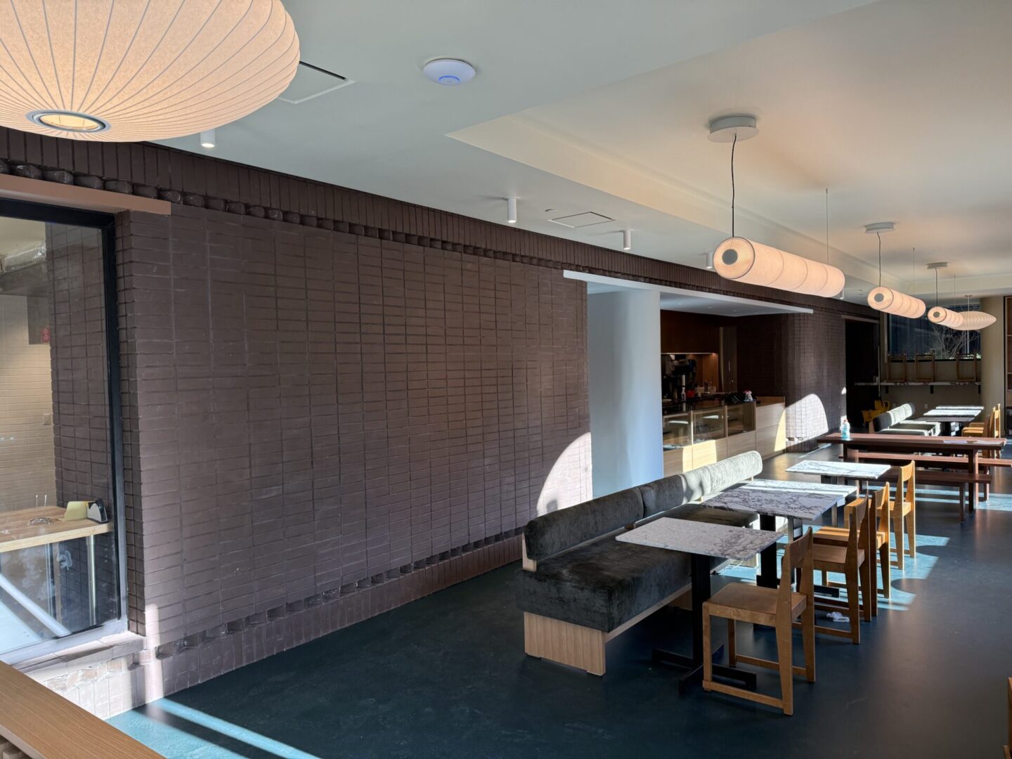 Modern tile floor interior