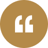 A brown circle with a white double quotation mark symbol in the center.